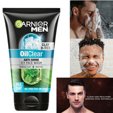 Garnier Men Oil Clear Anti Shine Clay D-Tox Icy Face Wash pour améliorer la p...