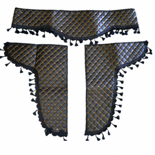 Pièce noir eco cuir rideaux - cuir,