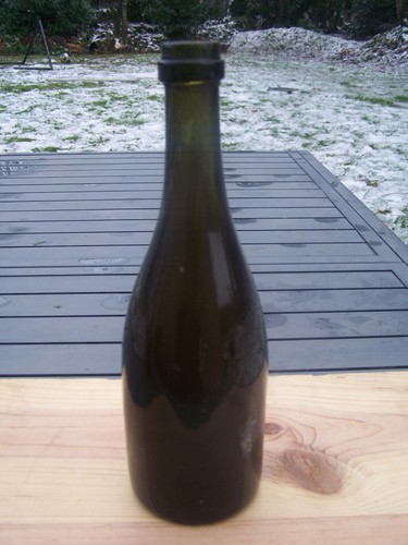 Demi bouteille ancienne - demi, verre
