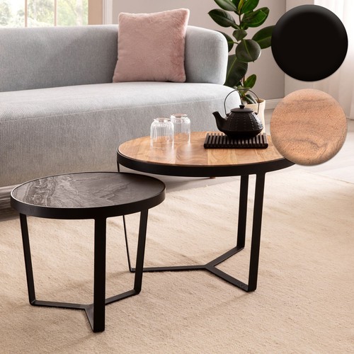 Finebuy tables gigognes bois - tables,