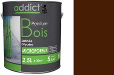 PEINTURE BOIS MARRON BRUN GLYCERO SATIN MICROPOREUX 2.5L PROTECTION DECORATION