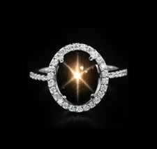 Bague saphir étoile noire