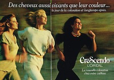 PUBLICITE  1979   L'OREAL   coloration CRESCENDO  ( 2 pages)