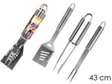 Kit 3 Accessoires BBQ Inox