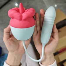 Télescopique Gode Vibromasseur Godemichet Femme Clitoris Lécher Plaisir Sextoy