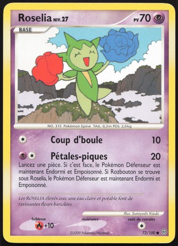 Carte pokémon roselia 100 - roselia, 72/100