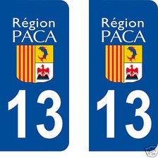 sticker autocollant plaque immatriculation auto Département Bouches du Rhône 13