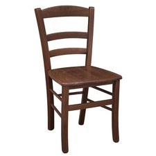 Chaise De Salle À Manger Paysanne En Noyer Foncé Avec Assise En Bois Massif