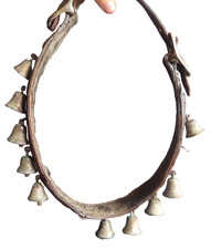 ancien Collier à 10 grelots grelottière d'attelage antique sleigh horse bells