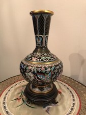 CLOISONNE VASE BRONZE EMAUX CHINE CHINOIS ASIATIQUE JAPONAIS EXTREME ORIENT
