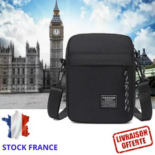 Sacoche Homme Pochette Tissu Oxford Sac Bandoulière 18.5*14*5cm Livraison Rapide