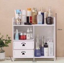 X Meuble Commode 2 Étagères Chiens Bois Blanc 11675 REB