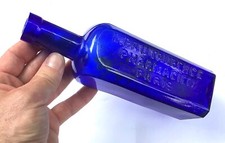BOUTEILLE BLEUE L.PAUTAUBERCE PHARMACIEN PARIS BLUE APOTHECARY BOTTLE PHARMACY