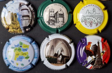 Lot 6 CAPSULES générique VILLE MONUMENT Divers -  PLAQUE DE MUSELET CHAMPAGNE