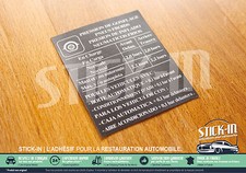 Autocollants Stickers Clio Williams 16S Pression Pneus Tires Pressure