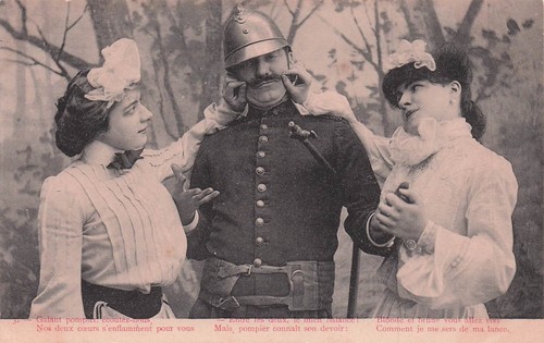 Carte postale thème pompier - carte,