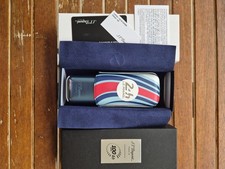 etui à cigares 2 cigares st dupont le mans bleu et Blanc Metal