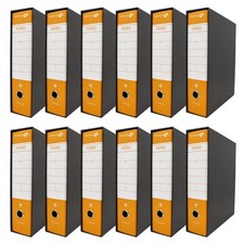 12x Classeur À Anneaux Pour Pochettes Documents Noir Orange Registre Protocole