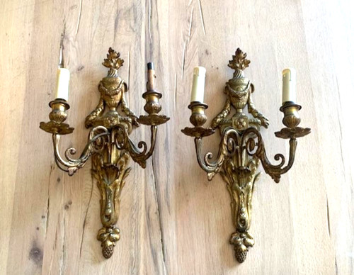 Paire appliques bronze - d'appliques, de
