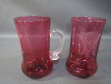 Paire de verres de type chope en verre ciselé baccarat Napoléon 3 old glasses