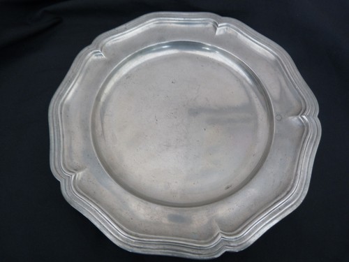 Plat etain argenté ancien - en,