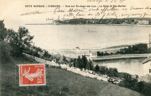 Carte ciboure vue sur saint - ciboure,