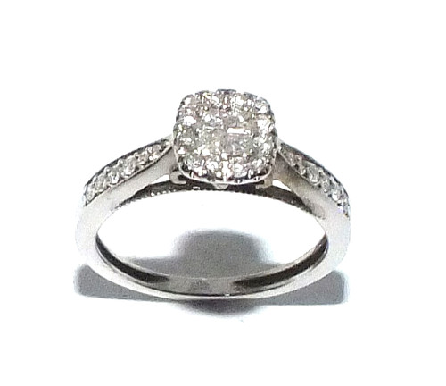 Bague diamant or blanc - en,