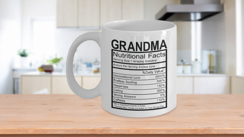 Grandma nutrition facts - nutrition, mug