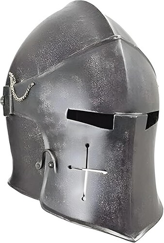Casque médiéval noir ancien
