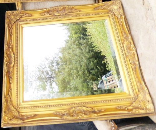 Miroir mural bois doré - miroir,