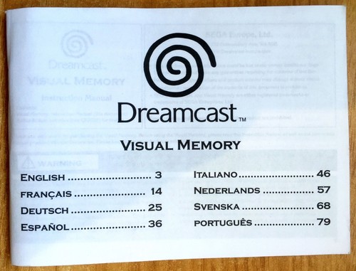 Visual memory unit notice - -,