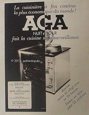 PUBLICITE LA CUISINIERE AGA FONDERIES DE ROSIERES ART MENAGER DE 1937 FRENCH AD