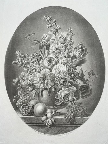 Vase fleurs bouquet gravure - fleurs,