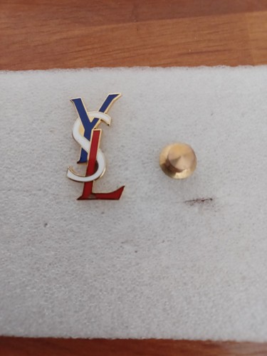 Broche pin ysl bleu - broche, blanc