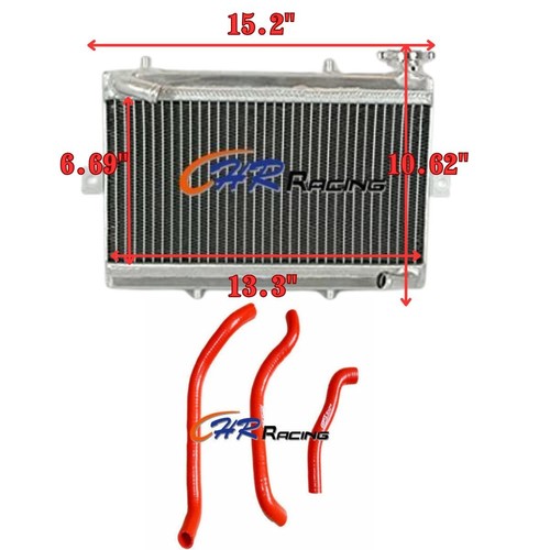 Aluminum radiator red - aluminum, hose