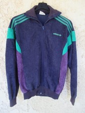Veste ADIDAS CHALLENGER vintage marine jacket VENTEX 80's peau de pêche 174 M