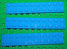 3 x Lego Blue Plate 2x10 ref 3832 Set 483 920 858 8860 6391 6985 4957 6971 857