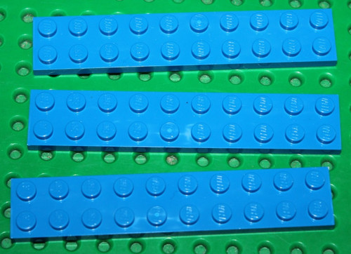 Lego blue plate 2x10 - x,