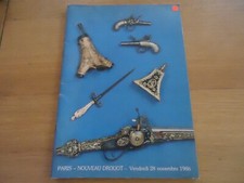 CATALOGUE VENTE ENCHERES DROUOT 1986 PISTOLET BOUTET CARABINE MAUSER POIRE POUDR