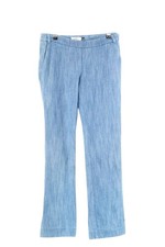 Pantalon droit en coton bleu