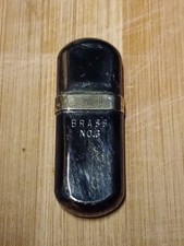Briquet Ancien Brass No. 3 – Laiton laqué noir – Compact – Étui Cuir - 