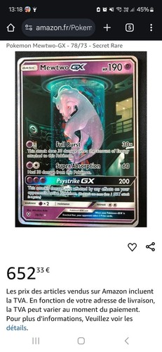 🇫🇷Carte pokemon mewtwo