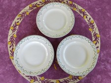 3 Assiettes Plates Faience Longwy Modèle Violetta 23cm Déco de Guirlandes Vertes