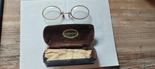 LUNETTE ANCIENNE PINCE NEZ DANS SON ETUI LORGNON BINOCLE Doublé Or Laminé 14 K