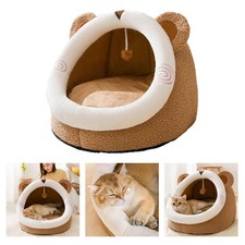 Lit de chat doux Cave Petit lit d'igloo pour animaux de compagnie
