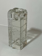 Ancien  bougeoir rectangulaire  en verre  blanc vintage