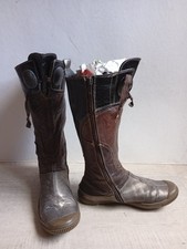 Pataugas - Bottes mi hautes cuir noir marron bronze - T. 36 - H 30cm Mise 2 fois