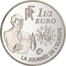 France, 1-1/2 euro, La Journée de l'Europe, 2006, Paris, argent, UNZ