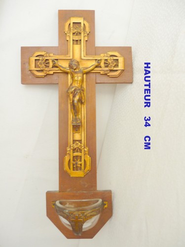 Crucifix mural bronze dore - crucifix,