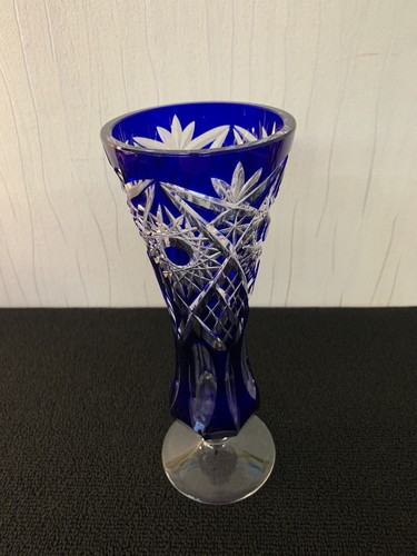 Vase overlay bleu foncé - , en
